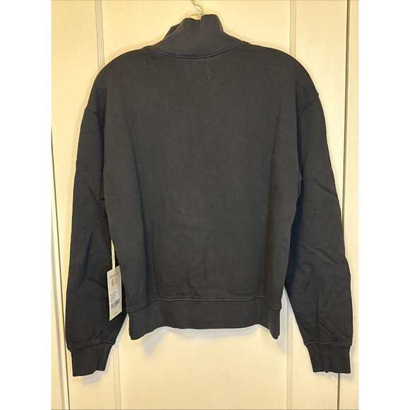 Mate The Label Organic Fleece Half Zip Sweatshirt Midnight NWT X-Small - Picture 9 of 9